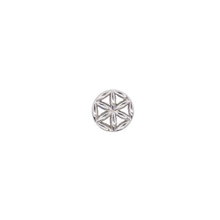 Flower of Life in white gold, 6mm, threaded for 14g
