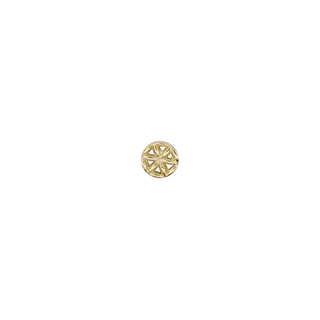 Flower of Life in yellow gold, 4mm, threadless