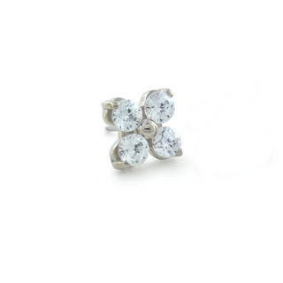 Forte threadless end in white gold w/ 4-2mm gems (4.5 overall)