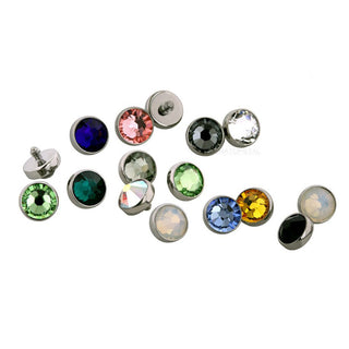 Threaded flat bottom rose cut gem end in titanium for 14g/12g, 4mm