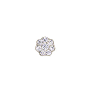 Gatsby flower threadless end in white gold