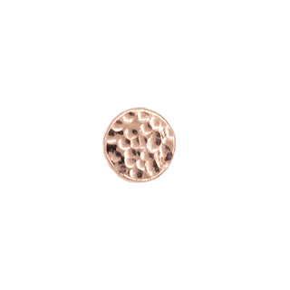 Hammered disk end in rose gold, 4mm, threaded for 14g