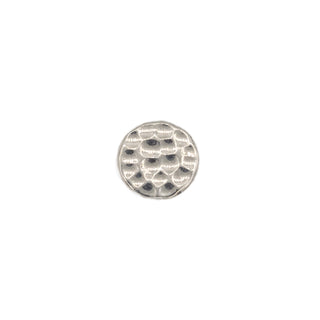 Hammered disk end in white gold, 4mm, threaded for 14g
