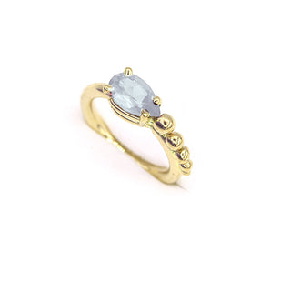The Time Element seam ring with chalcedony in yellow gold, 16g 5/16