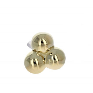 Tri-bead threadless end with 1.5mm beads in yellow gold