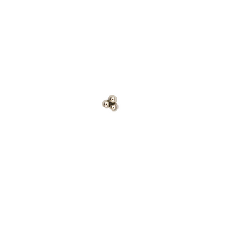 3-ball triangle threadless end in 14k white gold, small/2mm