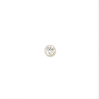 Bezel-set genuine diamond in white gold, 1.5-3mm, threadless