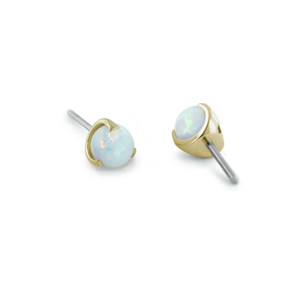 Opal sphere threadless end in 18k yellow gold, 3mm