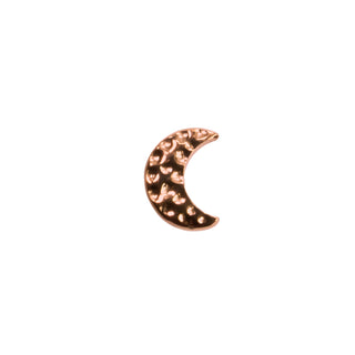 Hammered moon end in rose gold, 4mm, threadless