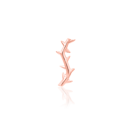 Thorn threadless end in rose gold,  2.5x7mm  overall