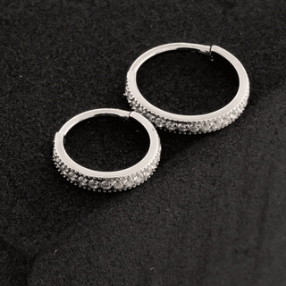 Lorelai pave CZ hinged ring in titanium, 18g