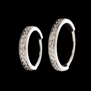 Lorelai pave CZ hinged ring in titanium, 18g