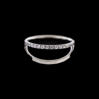 Vona illusion CZ hinged ring in titanium, 18g