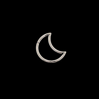 Selune moon shaped hinged ring in titanium, 16g