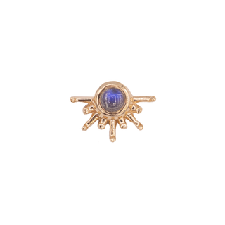 Live to Tell in rose gold with rainbow moonstone, threadless
