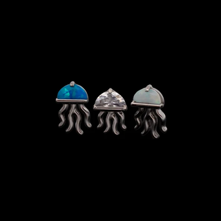 Marina jellyfish threadless end with gem in titanium