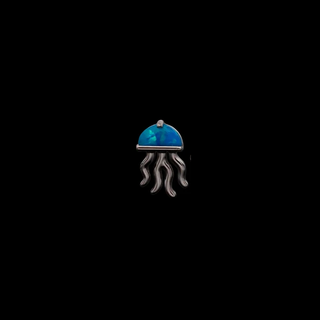 Marina jellyfish threadless end with gem in titanium