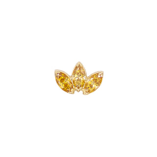 Marquise fan end in yellow gold, threadless