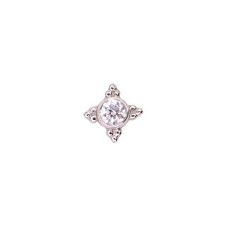 Mini Kandy with CZ in white gold, threadless