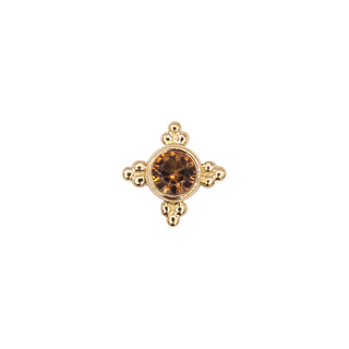 Mini Kandy with Anastasia topaz in yellow gold, threadless