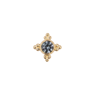 Mini Kandy with grey sapphire in yellow gold, threadless
