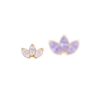 Mini marquise fan in rose gold, threadless