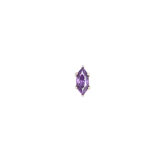 Marquise-cut gem in white gold, threadless