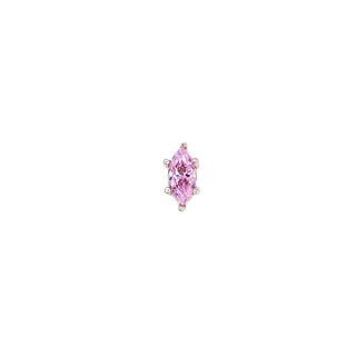 Marquise-cut gem in white gold, threadless