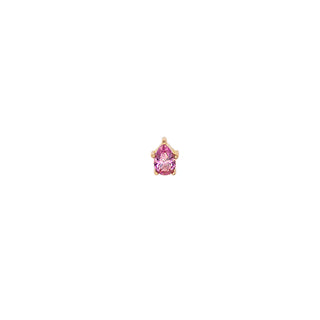 Pear-cut gem in rose gold, threadless