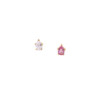 Pear-cut gem in rose gold, threadless
