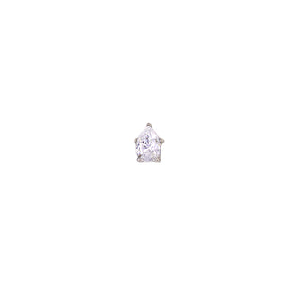 Pear-cut gem in white gold, threadless