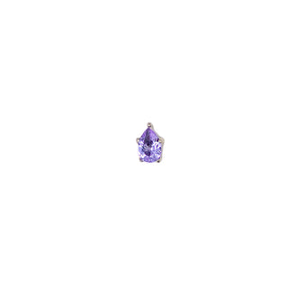 Pear-cut gem in white gold, threadless