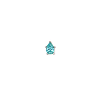 Pear-cut gem in white gold, threadless