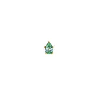 Pear-cut gem in yellow gold, threadless
