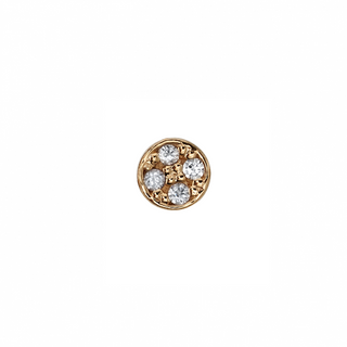 Micro pave disk with CZ gems in rose gold, 3mm, threadless