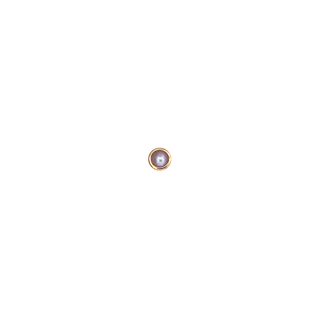 Bezel set genuine pearl threadless end in 14k rose gold, 3mm