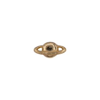 Saturn planet threadless end in yellow gold