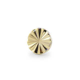 Spline textured disk threadless end in 18k yellow gold, 4mm