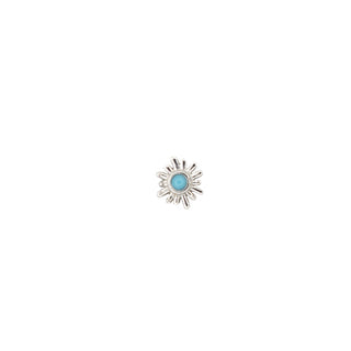 Sun Ray with 1.5mm gem in white gold, threadless