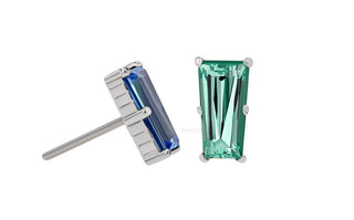 Tapered baguette prong end in white gold, threadless