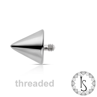 Discontinued: Threaded cone spike in titanium, 10g, 1/4" diameter