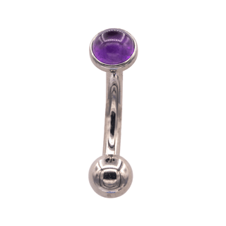 Cabochon gem curve for christina piercing, 10g