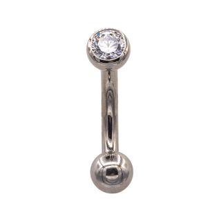 Faceted gem curve for christina piercing, 10g