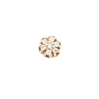 Flower in rose gold with 1mm genuine diamonds (4mm overall), threadless