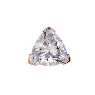 Trillion gem end in rose gold, threadless