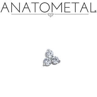Trio end in titanium with 1.25mm gems, threadless