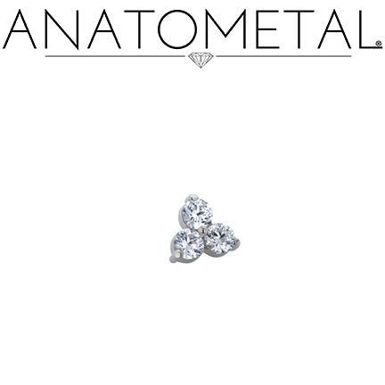 Trio end in titanium with 1.25mm gems, threadless