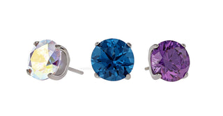 Tiffany prong-set gem end in titanium, threadless, 6mm