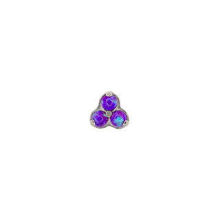 Trio threadless end with 1.5mm opals in titanium