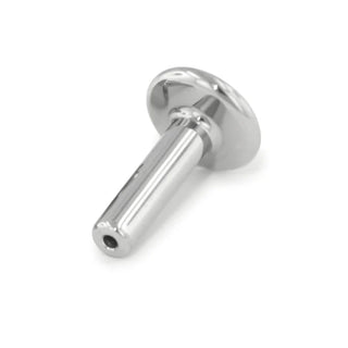 Threadless flat-back bar post with 4mm disk in titanium, 14g